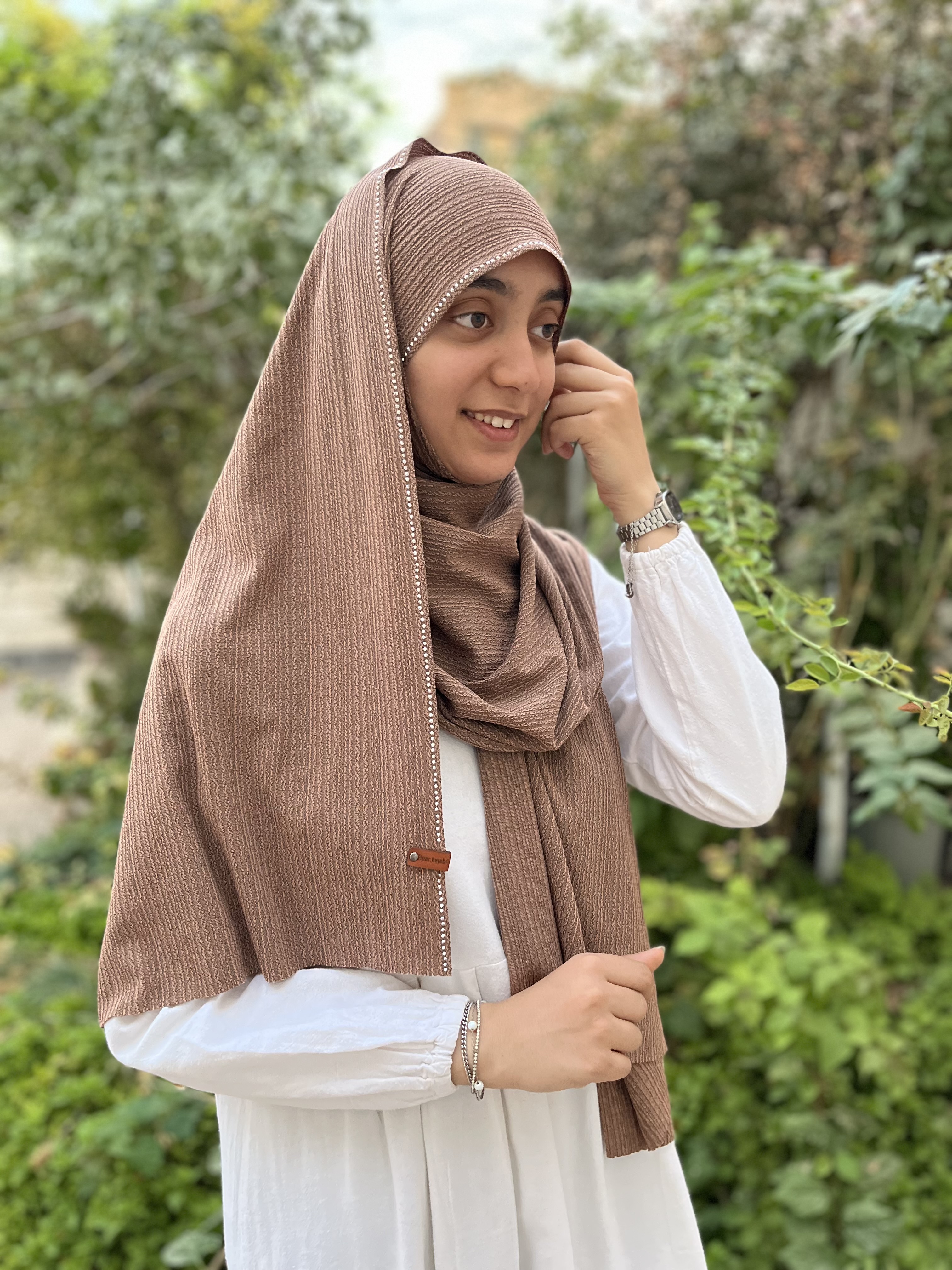 شال کشی نگین دار موکا