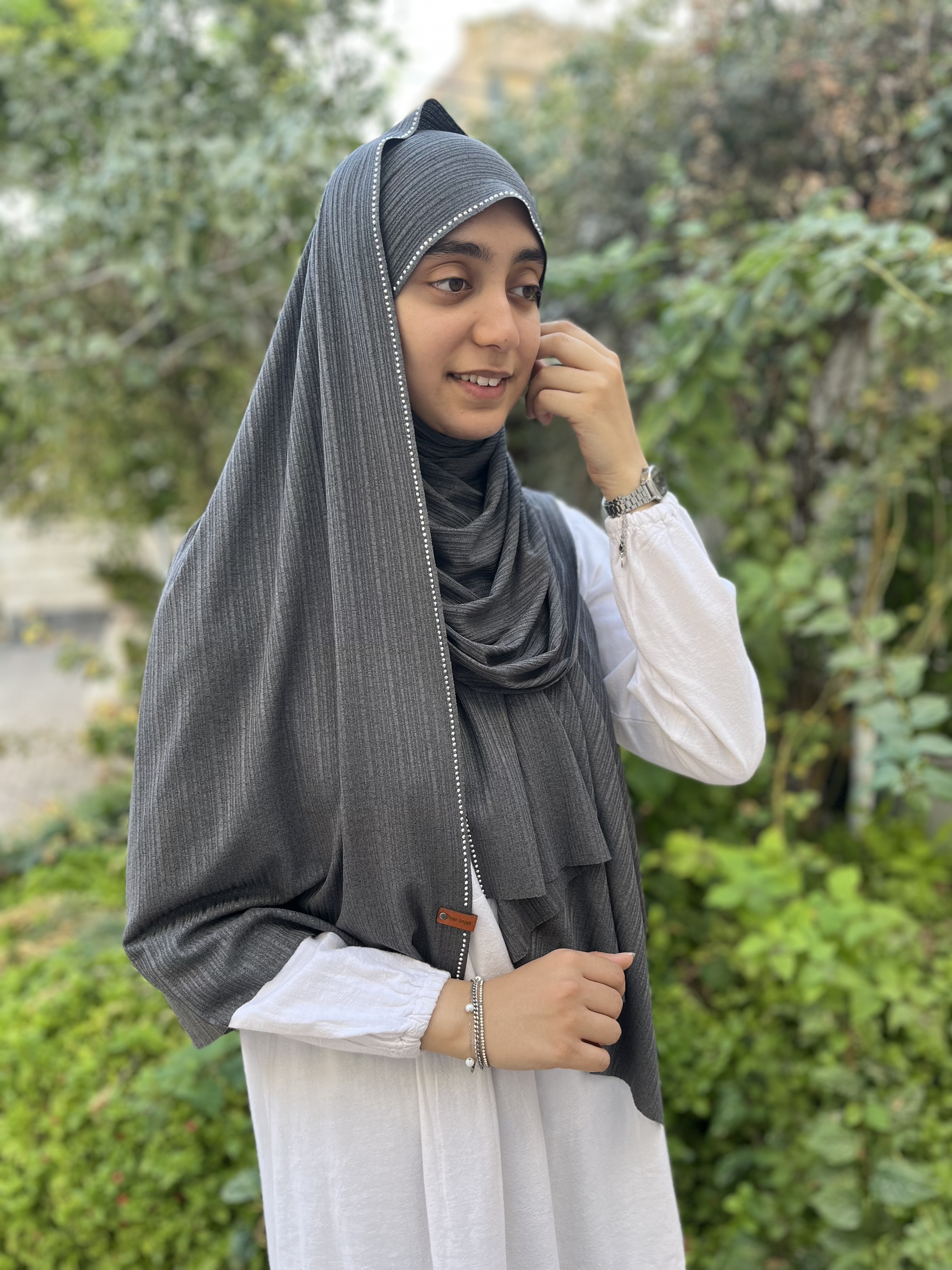 شال کشی نگین دار ذغال سنگی