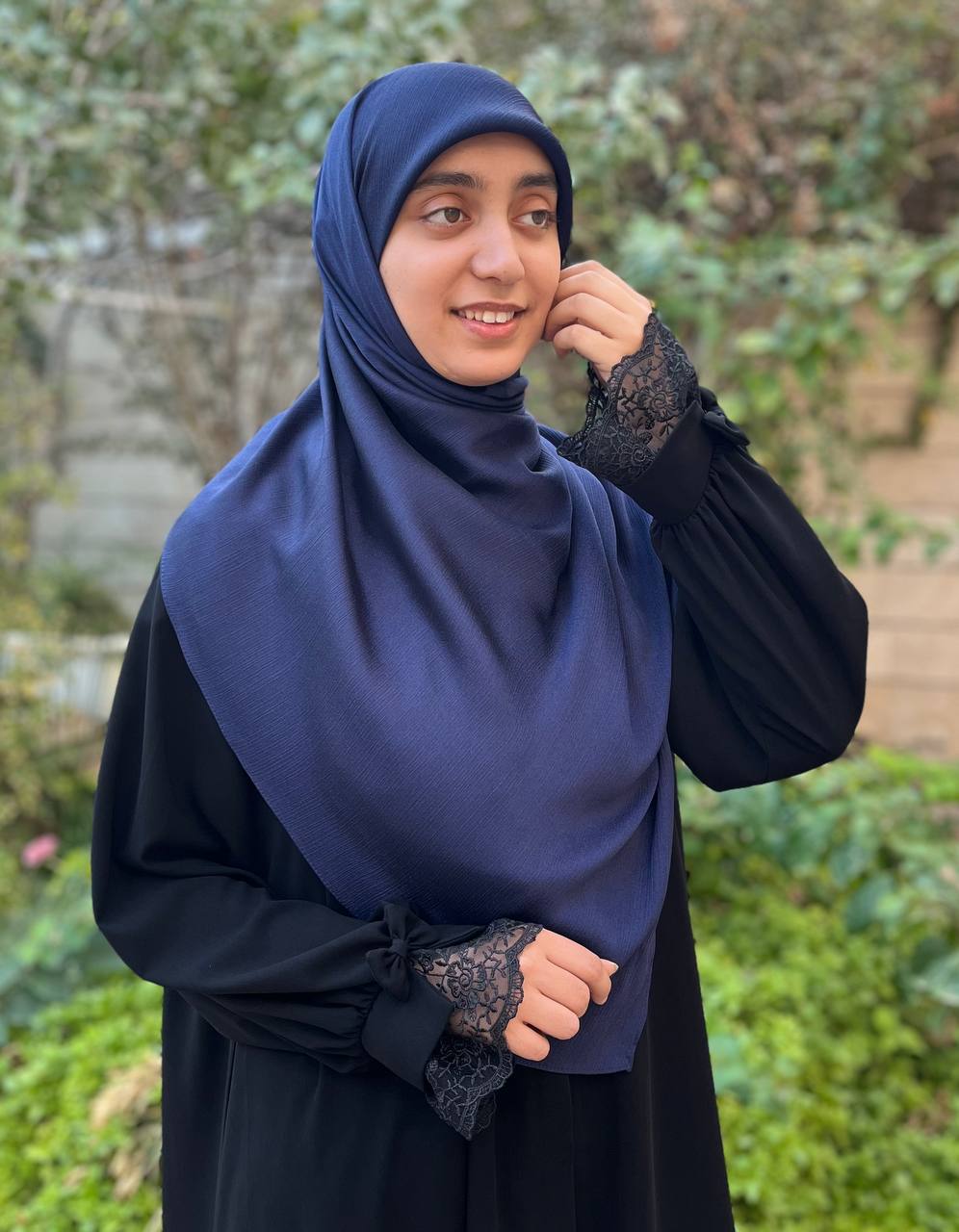 روسری حریرابریشم سرمه ای