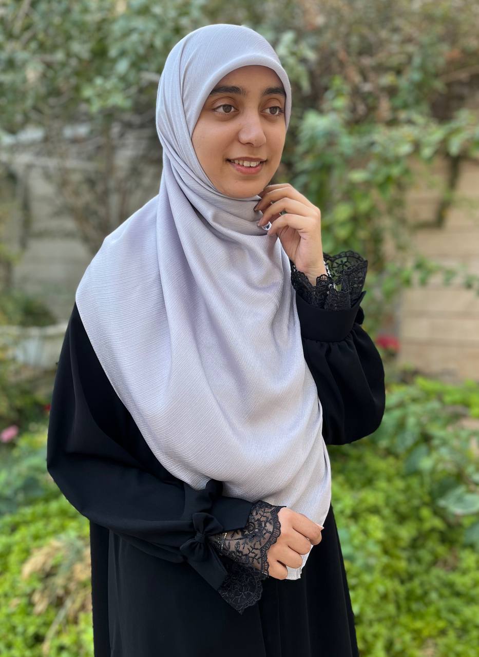 روسری حریرابریشم نقره ای