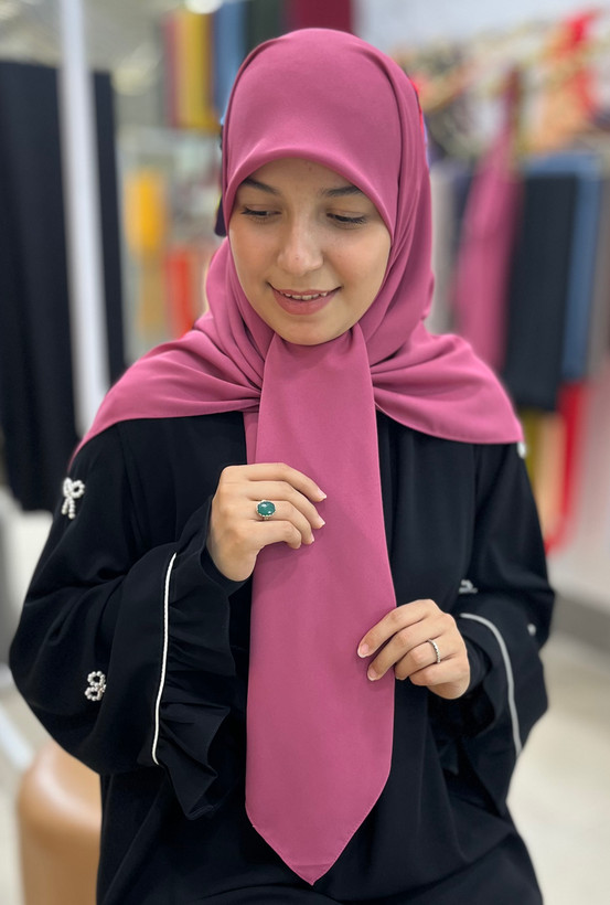روسری ثنا سرخابی کش دارکرپ حریر