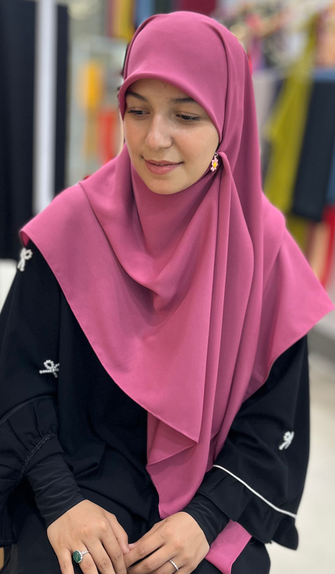 روسری ثنا سرخابی کش دارکرپ حریر