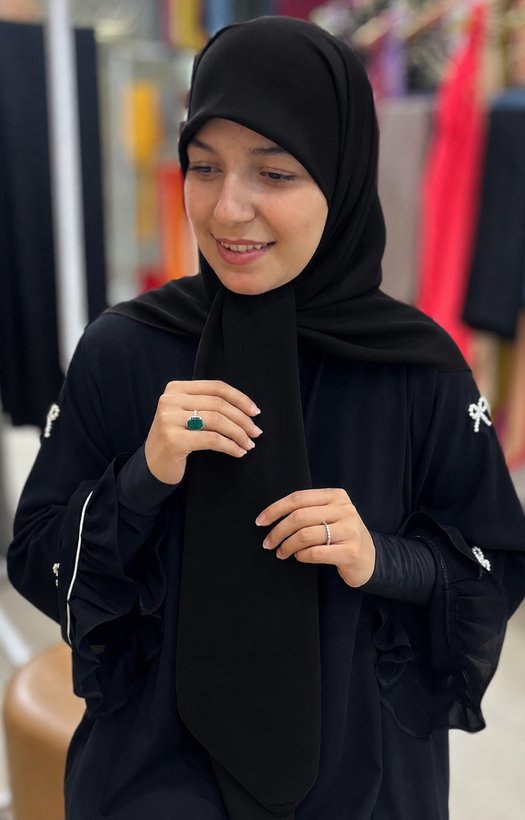 روسری ثنا مشکی جت بلک ( کش دار)